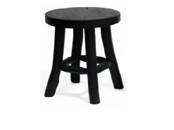 Stool teak black d15h17cm