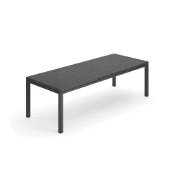 Tafel Albin 256-320x100cm charcoal/aluminium