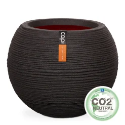 Vaas bol rib 62x48 zwart