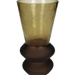 Vaas glas bruin 12x12x22.5cm