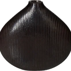 Vaas glas zwart 23.5x7x21.5cm