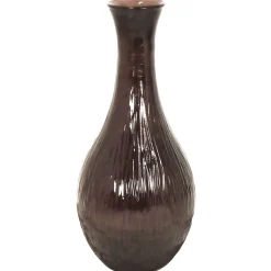 Vaas recycled glas bruin 34x34x75cm