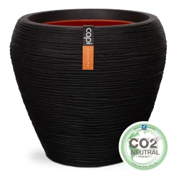 Vaas taps rond rib 42x38 zwart