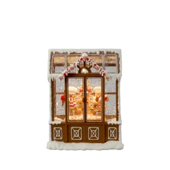 Waterspinner peperkoekhuisje led warmwit voor binnen