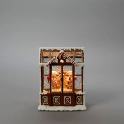 Waterspinner peperkoekhuisje led warmwit voor binnen