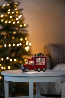 Waterspinner truck met kerstman led warmwit voor binnen