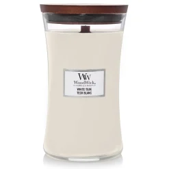 Woodwick Geurkaars white teak Large