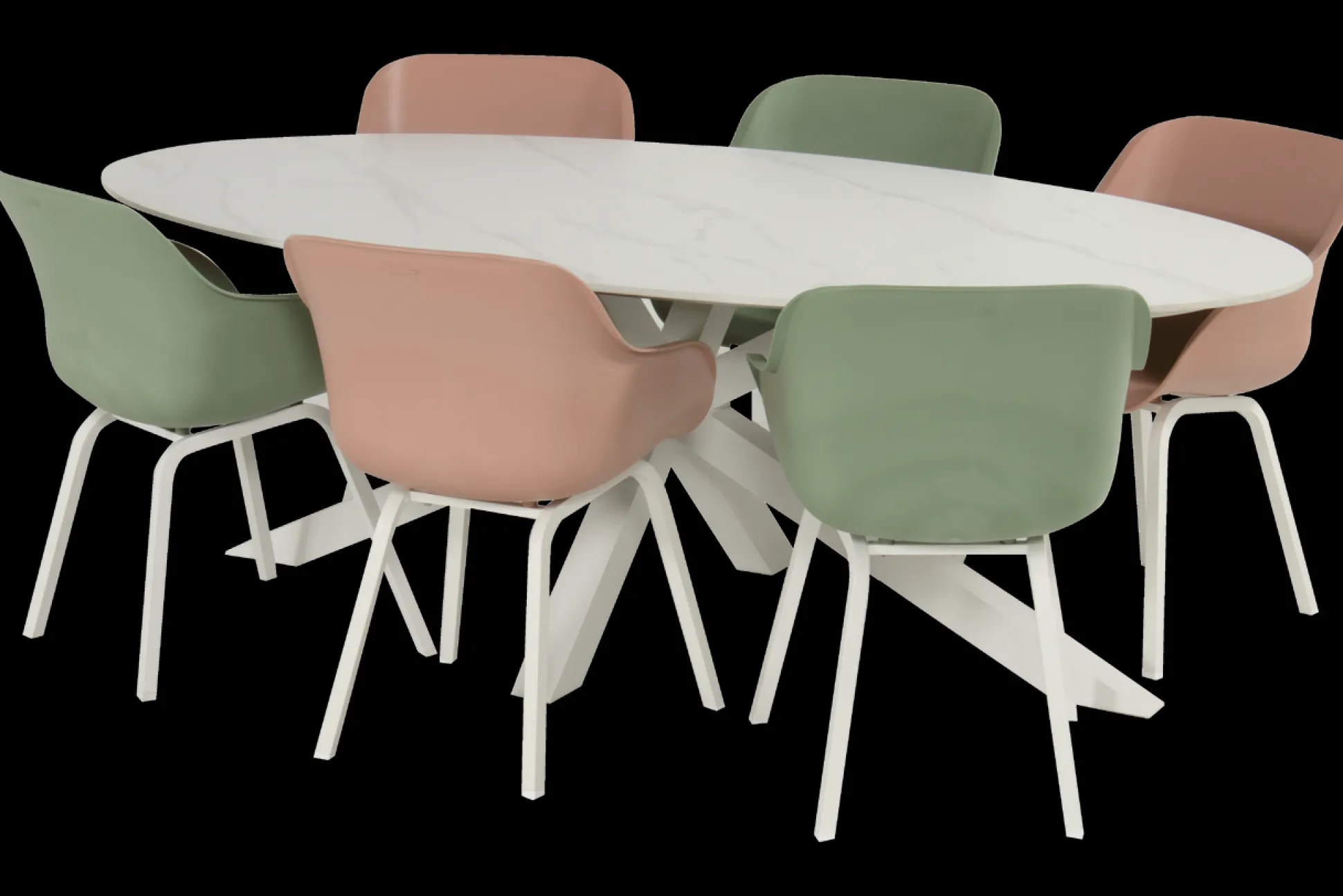 Xander tafel ovaal wit