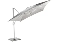 Zweefparasol Malaga wit-soft grijs